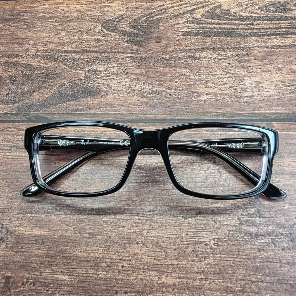 Ray-Ban RB 5245 2034 Black Crystal Rectangular Eyeglasses 54-17-145